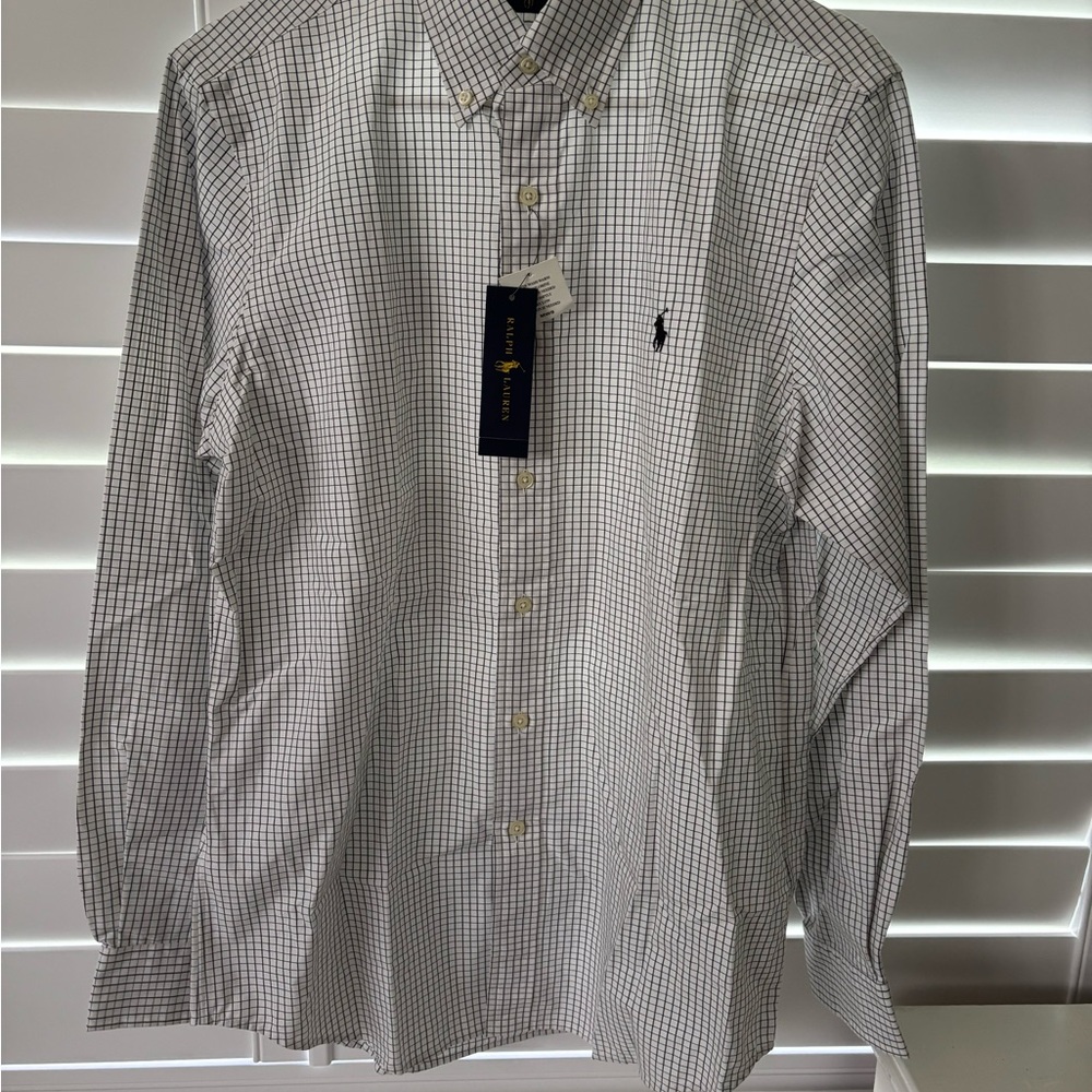 Polo by Ralph Lauren Men's Black and White Plaid Shirt size M NWT